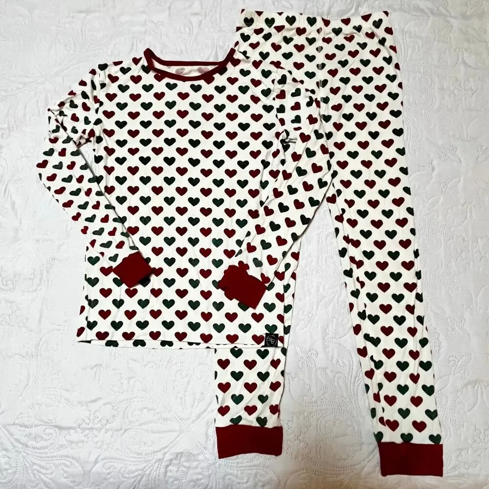 Sweet Bamboo Heart Print PJ Set Size 8